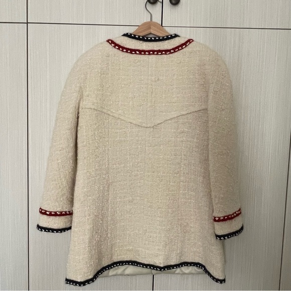 CHANEL 18B WOOL TWEED JACKET 36FR ECRU/ WHITE - Picture 15 of 16